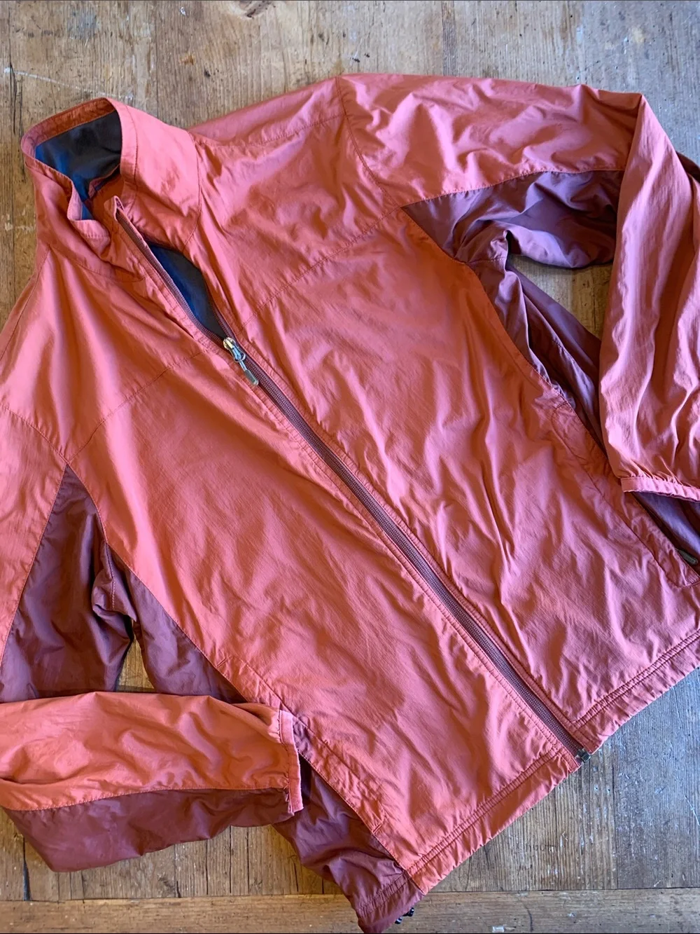 Alpine Men's Windbreaker Jacket in Rust with Dark Accent